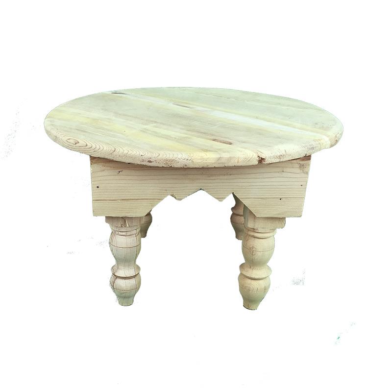 Tavolino marocchino etnico in legno grezzo di cedro
