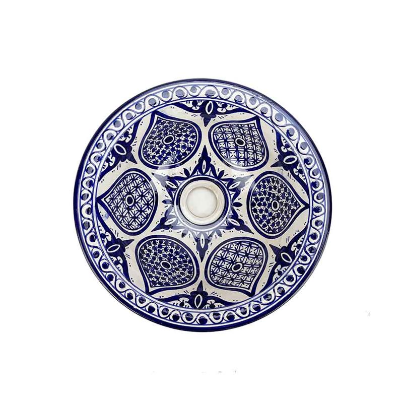 Lavabo lavandino marocchino in ceramica dipinta a mano cm 30*h14